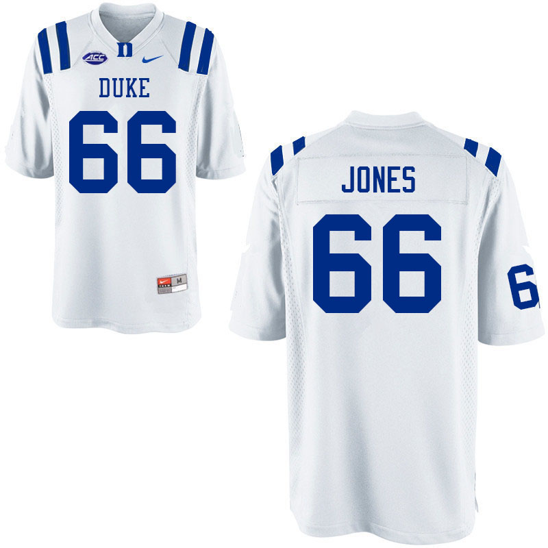 Men #66 Andrew Jones Duke Blue Devils College Football Jerseys Sale-White